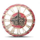 Whiteleopards Reloj De Pared Grande Rojo De 24 Pulgadas, Rel