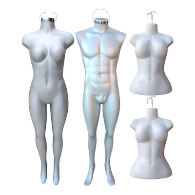 Maniquí Cuerpo Completo Dama Y Caballero 2 Pz + 2 Gris | Envío gratis