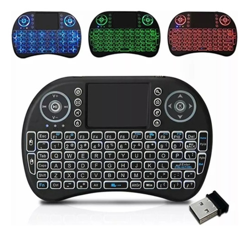 Mini Teclado Inalámbrico Iluminado Tv Box Smart Touchpad Led