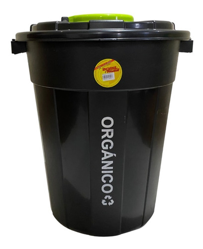 Bote De Basura Orgánico Giro 100 Lt C/tapa Doble Boris Color Negro