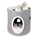 Casa Para Gatos Cama Grande Con Bola De Juego, Plegable.