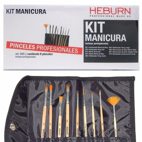 Kit Heburn Pinceles Manicuria X9