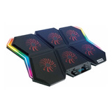 Ventilador Notebook Gamer Reptilex 6 Aspas Rgb Rx0051 Negro