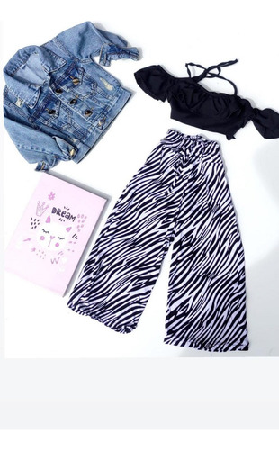 Conjunto Infantil - Pantalona Zebra (moda Blogueirinha) 