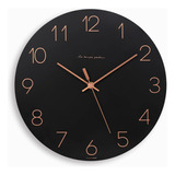 Reloj De Pared Negro New Mooas Flatwood 12 Anti