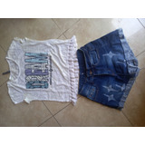 Conj De Short De Jean T: 34 Y Remera T: 14 Mujer