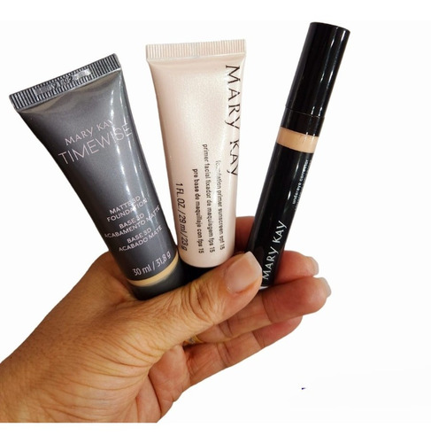 Base Time Wise 3d Matte Mary Kay + Primer+ Corretivo Pêssego