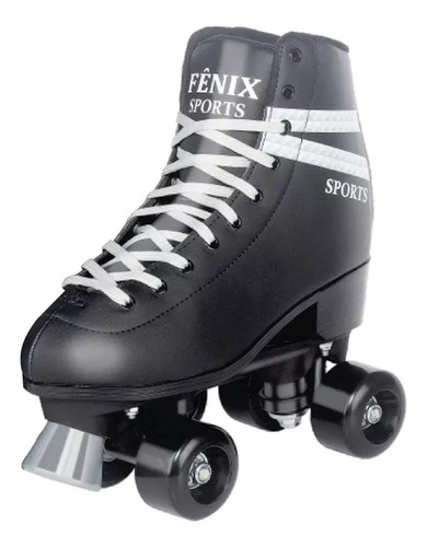 Patins Fenix 4 Rodas Roller Skate Ajustável Preto Fenix
