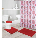 Cortinas Para Ducha Better Home Style+accesorios - Rojo