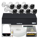 Kit Cftv Intelbras 8 Câmeras Vhc 1120 720p Dvr Mhdx 1008 1tb