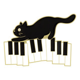Calidad Black Cat Music Animal Pins Instrument Notes Piano
