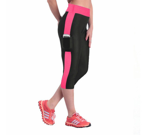 Leggins Cortos Efecto Cuerpo Estilizado Con Portacelular