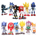 12 Bonecos Miniatura Sonic The Hedgehog/werehog Tails Shadow