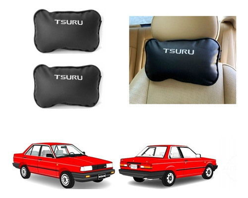 2x Cojines Asiento Logo Tsuru  Ii 1988 A 1989 1990 1991