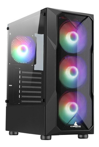 Gabinete Chasis Gamer Iceberg Flow Gs Rgb Vidrio 4 Fan Argb