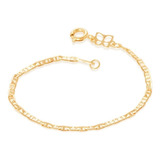 Pulseira Rommanel 550744 Infantil Banhada Ouro Elos Ovais Comprimento 14   Cor Dourado Diâmetro 14