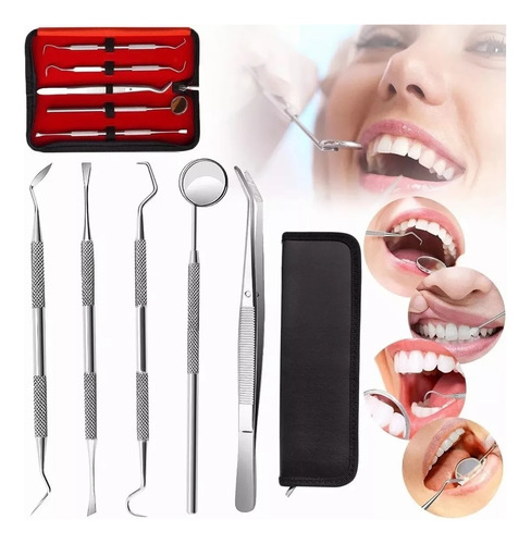  Set De 5 Herramienta De Limpieza Dientes Acero Inoxidable