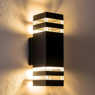 Arandela LED de Pared Judeng para Exterior e Interior, con 2 Focos, Cuadrada y Negra | MercadoLibre