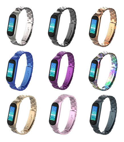 Malla Metal Eslabones Para Xiaomi Mi Band 6 Y Mi Band 5