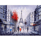 Paris Nublado Canvas 70x90 C/marco Cuadro Canvas Decorativo