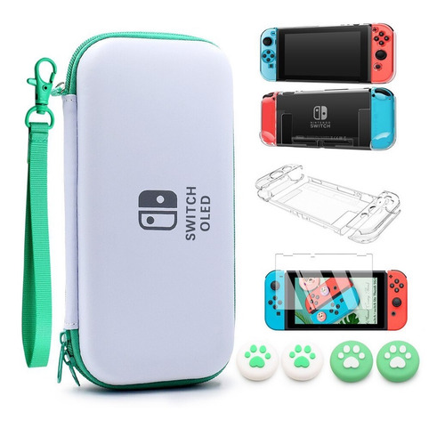 Estuche + Mica Vidrio + Funda Grips - Nintendo Switch Normal