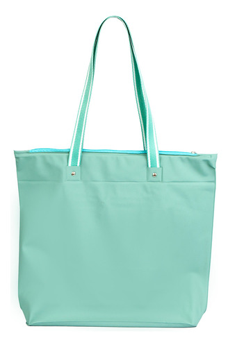 Bolsa Sacola De Praia Impermeável Resistente Bolso Interno Cor Verde Desenho Do Tecido Lisa