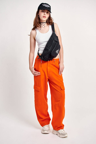 Pantalon Rework Cargo De Gabardina Mujer 47 Street