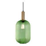 Lampara Colgante Casiu Verde Vidrio Vintage Deco Led E27