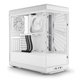 Hyte Y40 - Funda Para Juegos De Computadora Atx De Vidrio Templado Estético Moderno Con Cable Elevador Pcie 4.0 Incluido, Blanco Nieve (cs-hyte-y40-ww)