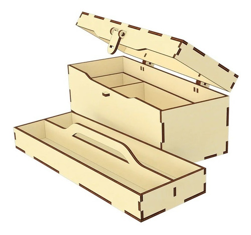 Caja Organizadora De Madera Con Compartimiento Movible