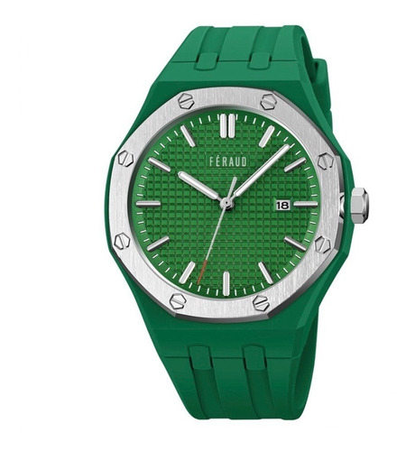 Reloj Feraud Hombre Caucho Verde Fecha Deportivo F5522 Gn