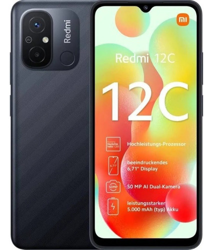 Smartphone Redmi 12c 128gb Preto 4gb Ram Versão Global