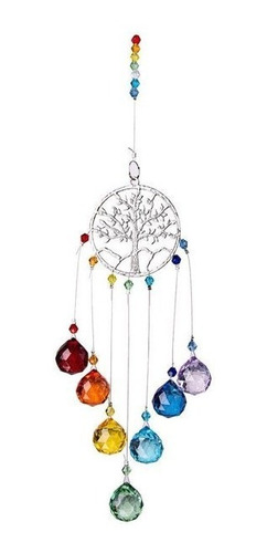 Arbol De La Vida7 Chakra Colgante De Cristal Atrapasoles 