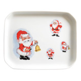 Petisqueira Rasa De Porcelana 1,5x17x13,5cm Papai Noel