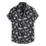 Camisa Casual Hawaiana De Hombre Con Estampado Tropical