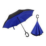 Guarda Chuva Invertido Azul Dupla Camada