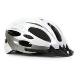 Capacete Ciclismo Absolute Nero Branco Prata Com Pisca Led Cor Branco Com Prata Tamanho M