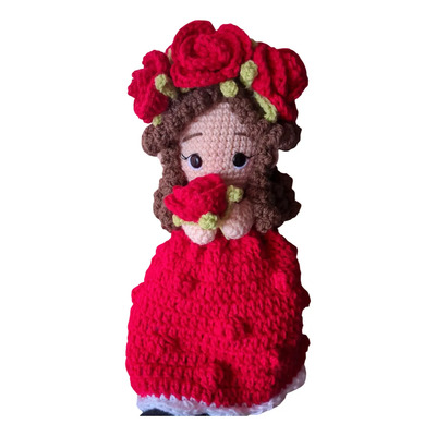 Muñeca Amigurumi Ramo Reversible A Crochet (roja)