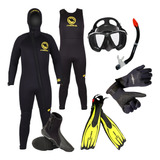 Pack Buceo Pro 1 Traje Buceo 7mm Y Accesorios.