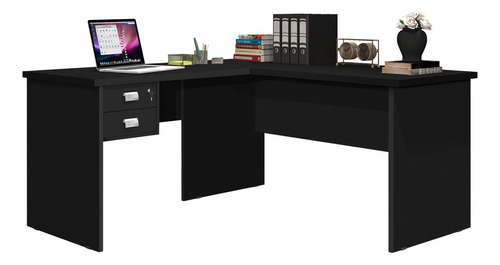 Mesa Escrivaninha Para Computador Em L 2 Gavetas Taurus Prt