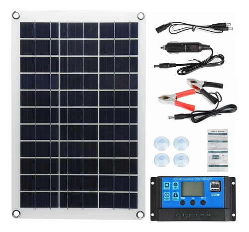 Panel Solar De 100w 20a 420x280x3 Mm Controlador De Carga