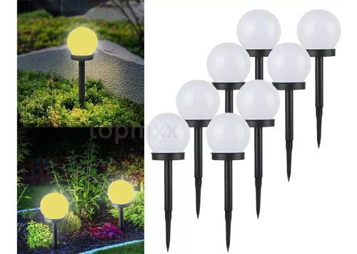 Lámpara Solar De Bola De Jardín Para Patio Exterior 8pcs