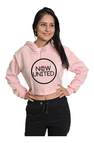 Cropped Moletom Feminino Now United Music Blusa Casaco Fofo