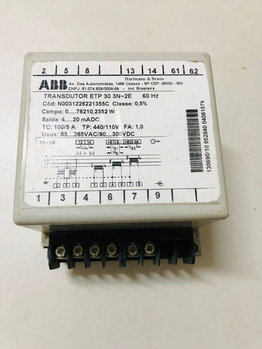 Transdutor Abb Etp30 60hz 85..265vc.a (trif Deseq 3~2 E 110v