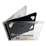 Caja Cd Acrilica Tray Negro Doble X 5 Unidades