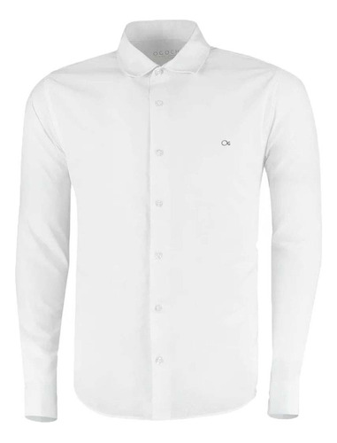 Camisa Social Slim Manga Longa Ogochi Masculina Com Botão