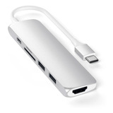 Adaptador Usb-c Satechi Multiportas Slim V2 P/ Macbook M1