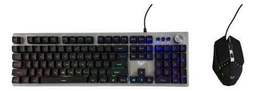 Teclado Gamer Alambrico Rgb Control Volumen+mouse 6 Botones 