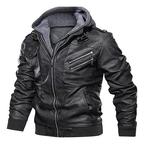 Jaquetas Masculinas Couro Casaco Motociclista Casual Inverno