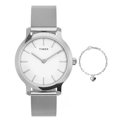 Reloj Timex Twg067100vt Dama Transcend Box Set Plata Blanco | Meses sin interés